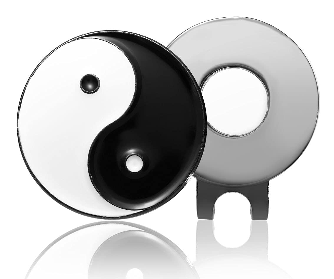 Golf Marker with Magnet Clip Tai Chi Figure Alloy Green