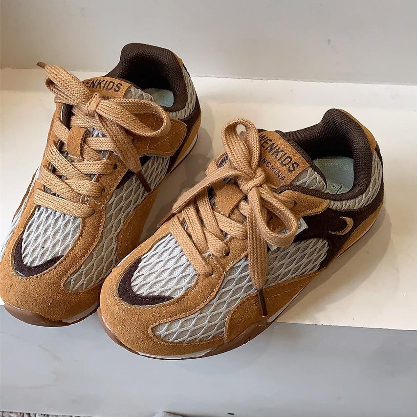 Spring and Autumn Retro Children's Shoes Mesh Breathable Sports Shoes Girls' Dad Shoes Boys' Running Shoes