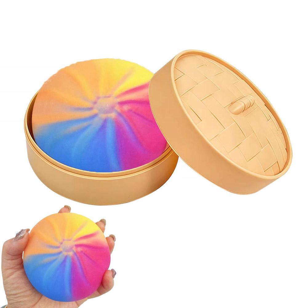 Cute Steamed Bun Stress Relief Toy - Premium High Resilience Fidget Toy Ortable Compact Size For Home Office
