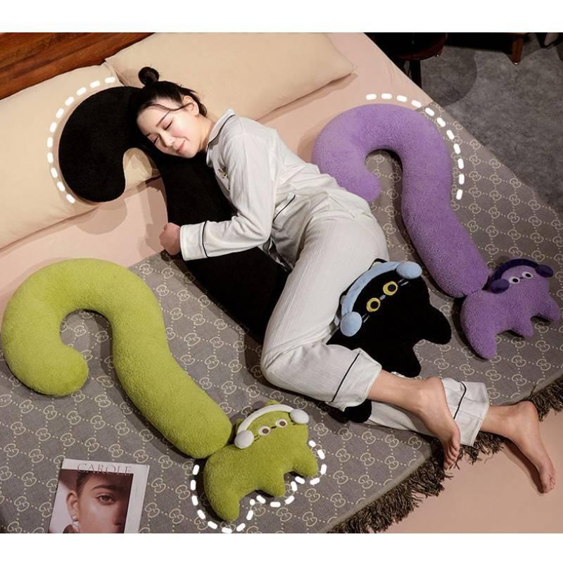 Cat Question Mark Plush Toy Stuffed Animal Doll Cartoon Decoration Kids Gift