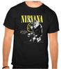 Kurt Cobain Nirvana Rockmusik Logo Schwarzes T-Shirt -1301-