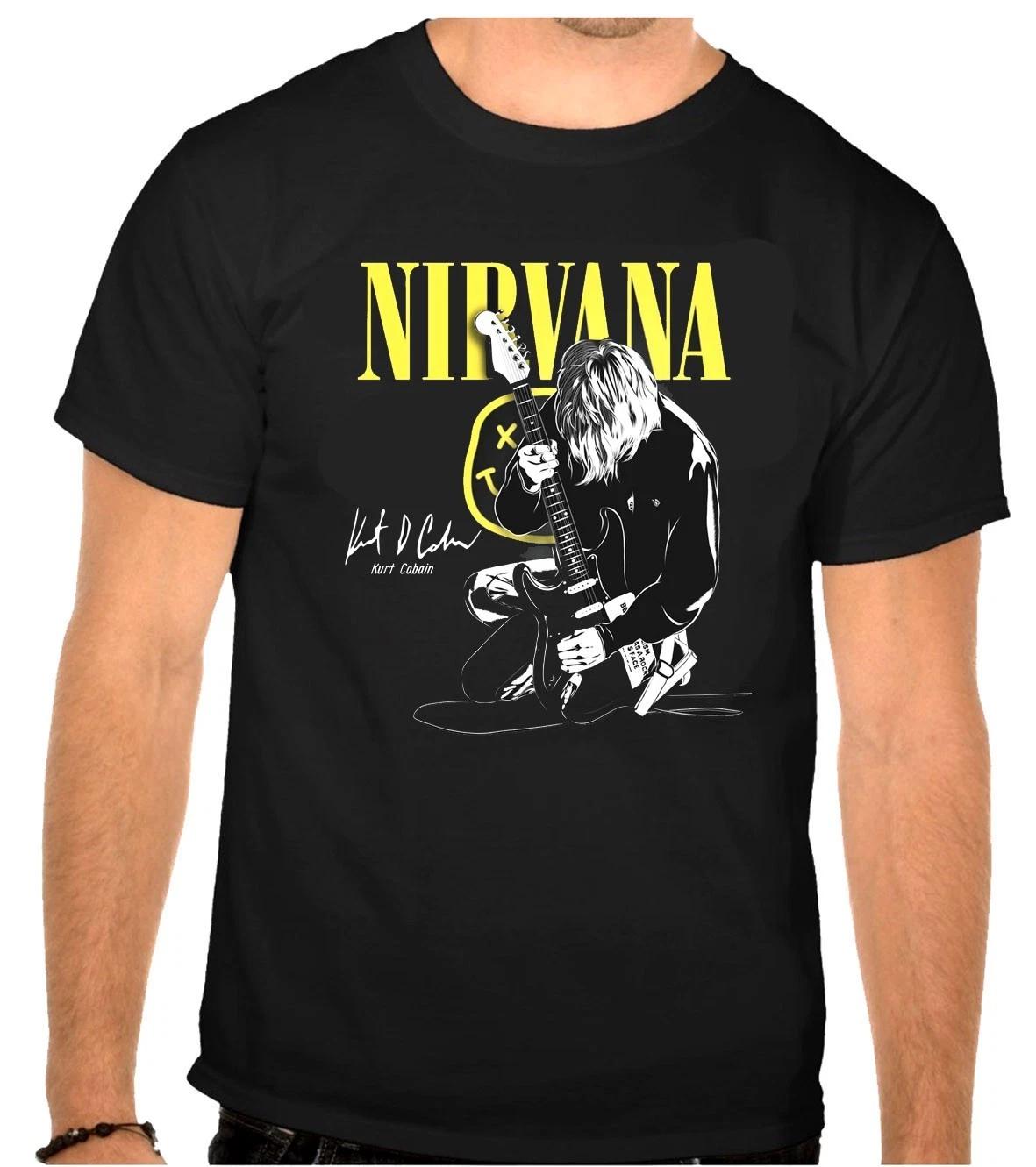 Kurt Cobain Nirvana Rock Music Logo Black T-Shirt -1301- S