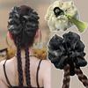 Chinese Style Mesh Bow Hair Clip For Female Simulated Wig Braid At The Back Of The Head Shark Clip Headwear