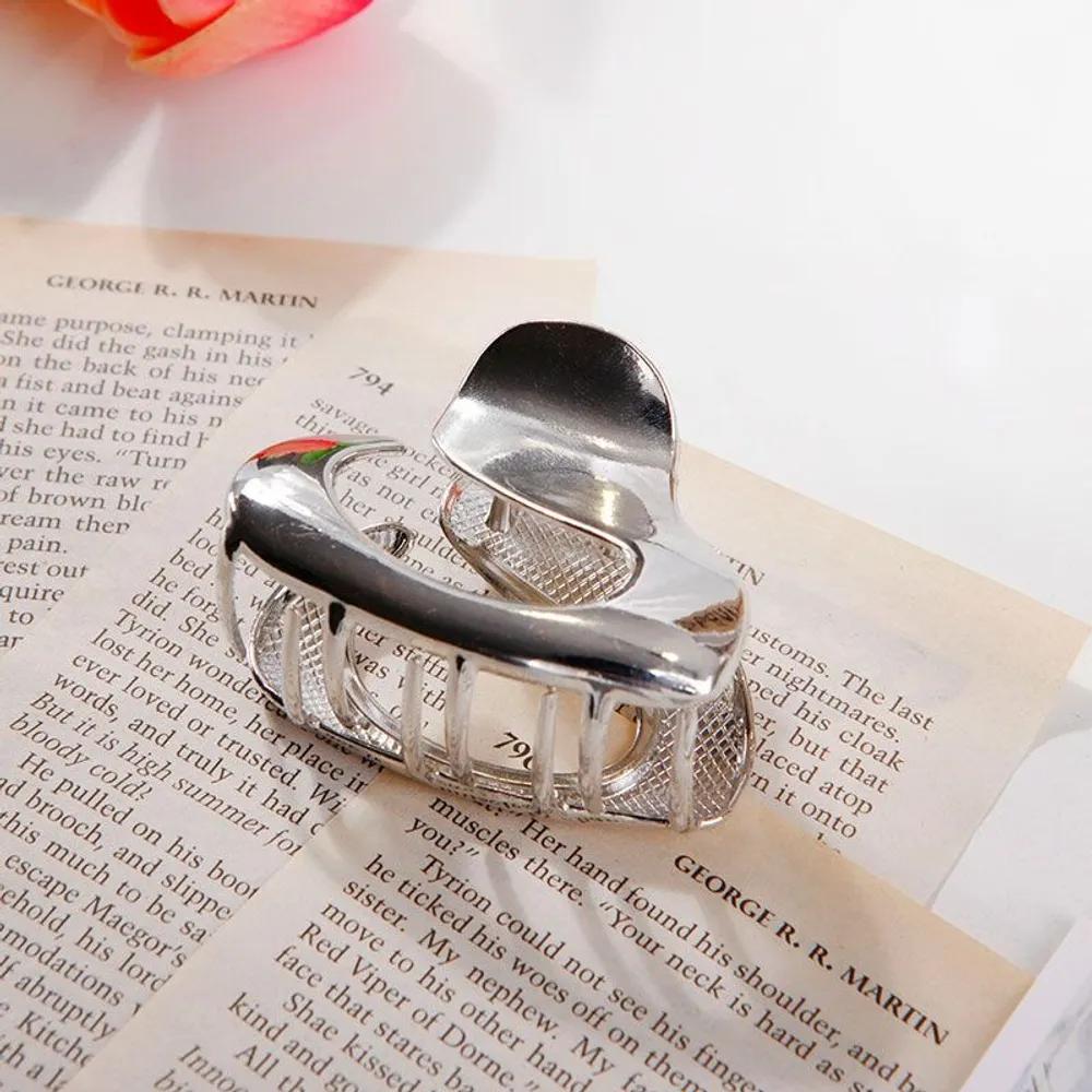 Mini small round metal half-up hair clip silver Metal Hair Clip - Silver