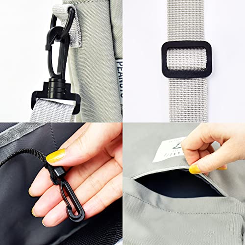 Snoopy Mini Shoulder Bag, Square, Crossbody, Water-Repellent, Lightweight, Sustainable, Eco-Friendly, Small, Logo, Gray (SPZ-2921) snoopy0318