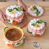 Double Ear Ceramic Bowl with Lid Pumpkin Soup Bowls Pig Oil Tank Storage Tank Stew Pot Dining Plate Dessert Bowl Noodle Bowls