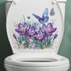 Butterfly Flower Toilet Seat Stickers Self-Adhesive Toilet Lid Decals Diy Removable Stickers For Bathroom Home Decor
