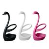3D Printed Swan Toothbrush Holder, Bathroom Organizer with Hollow Water-Draining Design, Black White Dual Color, Widened Stable Base, One-Piece
