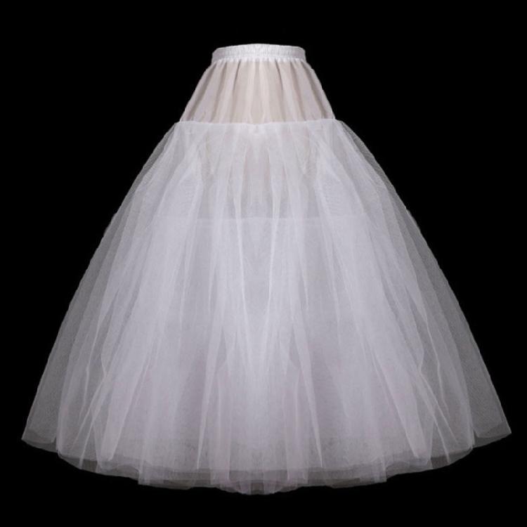 Vloerlengte Petticoats Bruidsslips 4 Lagen Witte Bruidsjurk Crinoline