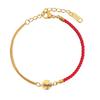 2024 Trendy Red String Anklet: 3D Titanium Steel Fortune Tag, Non-Fading Luxury for Women