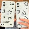 Simple Cat Dog Clear Phone Case For Samsung Galaxy S25 S24 S23 S22 Plus Ultra Covers S25+ S23+ S22+ S24+ Cartoon Shell Fundas