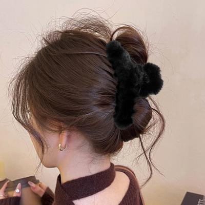 Haarklammer Plüschdeko Starker Halt Hinterkopf Haarspange Frauen Groß Dusche Haarspange Haarstyling-Werkzeug