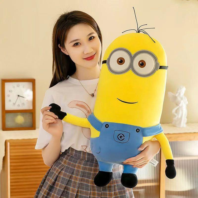 Cartoon Character Yellow Monster Plush Toys Large Throw Pillow Doll Soft Stuff Room Deocr Plushie For Birthday Gift