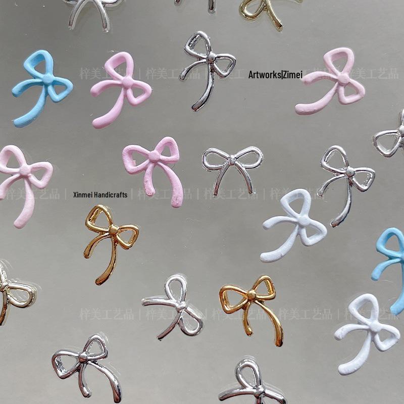 

Metal Bow 3D Nail Art Accessories 2024 - Trendy Mini Nail Decorations