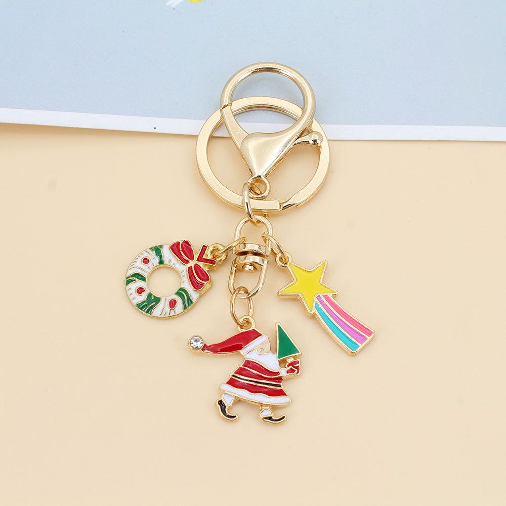 

Брелок «Снежинка» с Санта-Клаусом - Милый мультяшный брелок для сумки для европейского и американского праздничного украшения, Идея маленького подарка