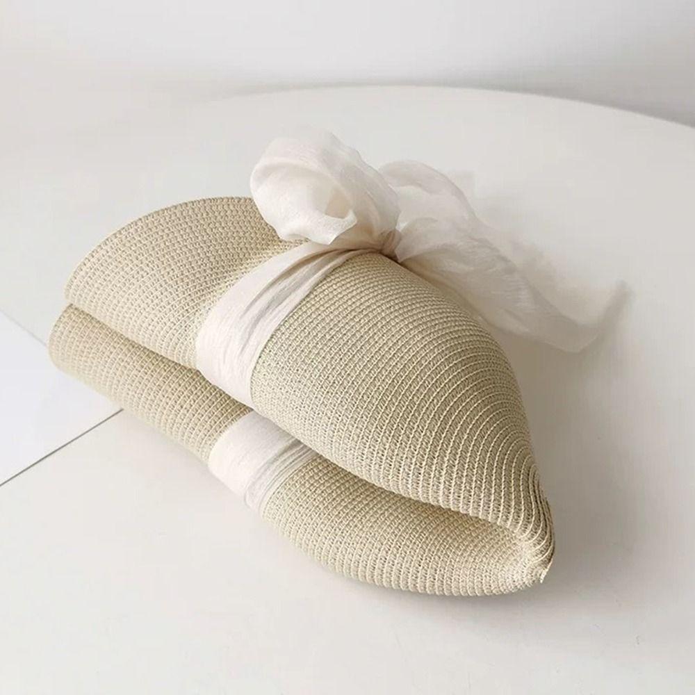 Foldable Lace Brim Sunshade Cap Wide Brim Sun Protection Cap Vacation Straw Sun Hat  Beach