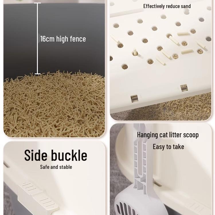 Fully Enclosed Anti-Splash Cat Litter Box with Front Entry, Large/Extra-Large Size