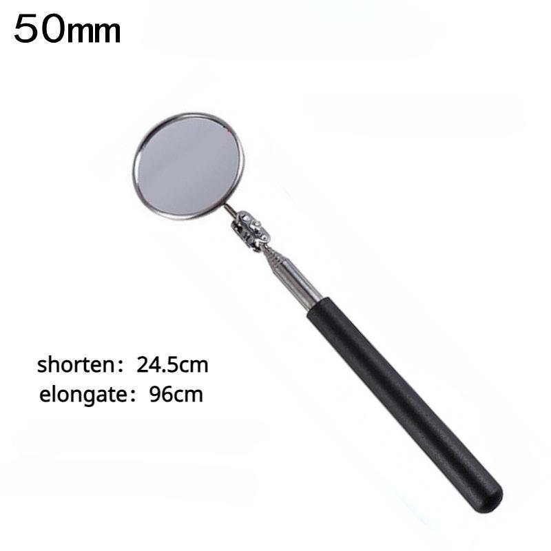 360 Retractable Telescopic Inspection Detection Lens Round Mirror Silver Pocket Clip New Car Tools Extend DIY Tool Universal