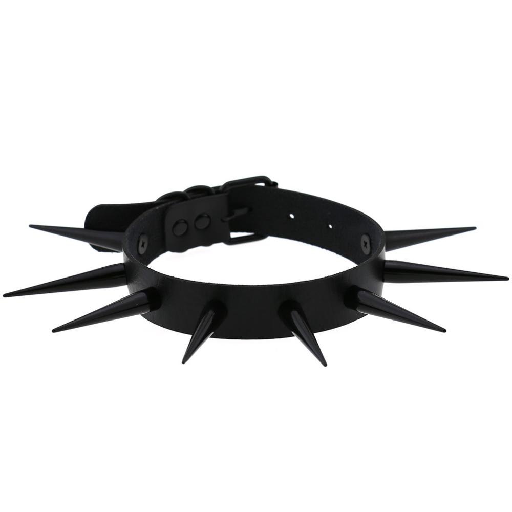Big Long Spiked Choker Collar Cool  Punk  Necklace  For Women Men Metal Chocker Rave Festival Goth Costumes Jewelry