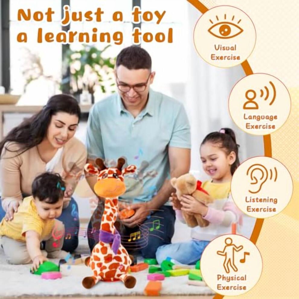 Dancing Giraffe Musical Plush Toy, Recording & Repeating, for 6–12M, Compatible with Early Development & Valentine's Gifting
