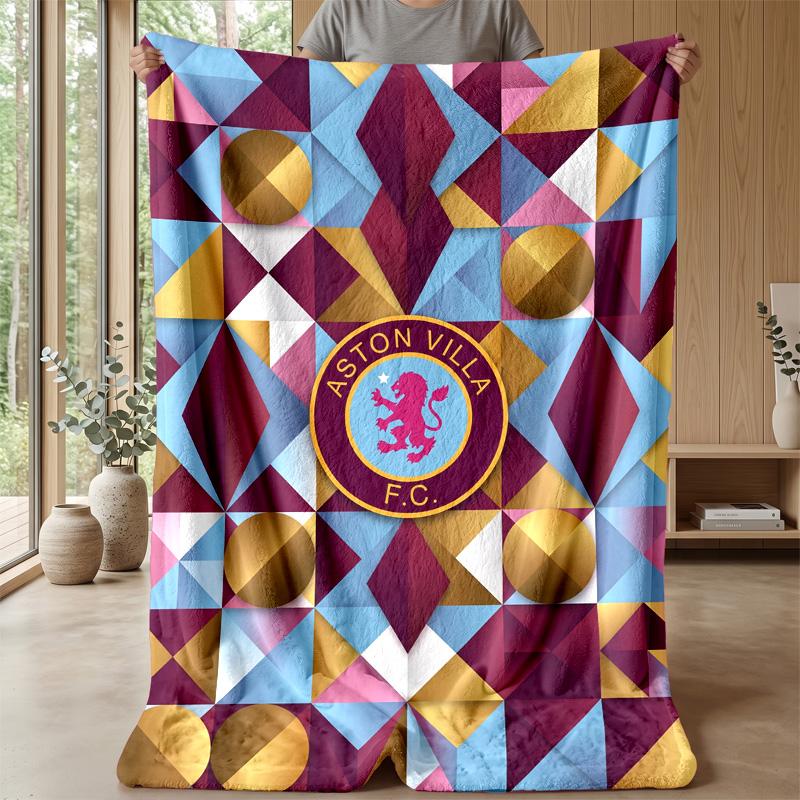 Coperta in Flanella con Stampa Aston Villa, Morbida Calda Leggera Coperta da Divano Letto Campeggio
