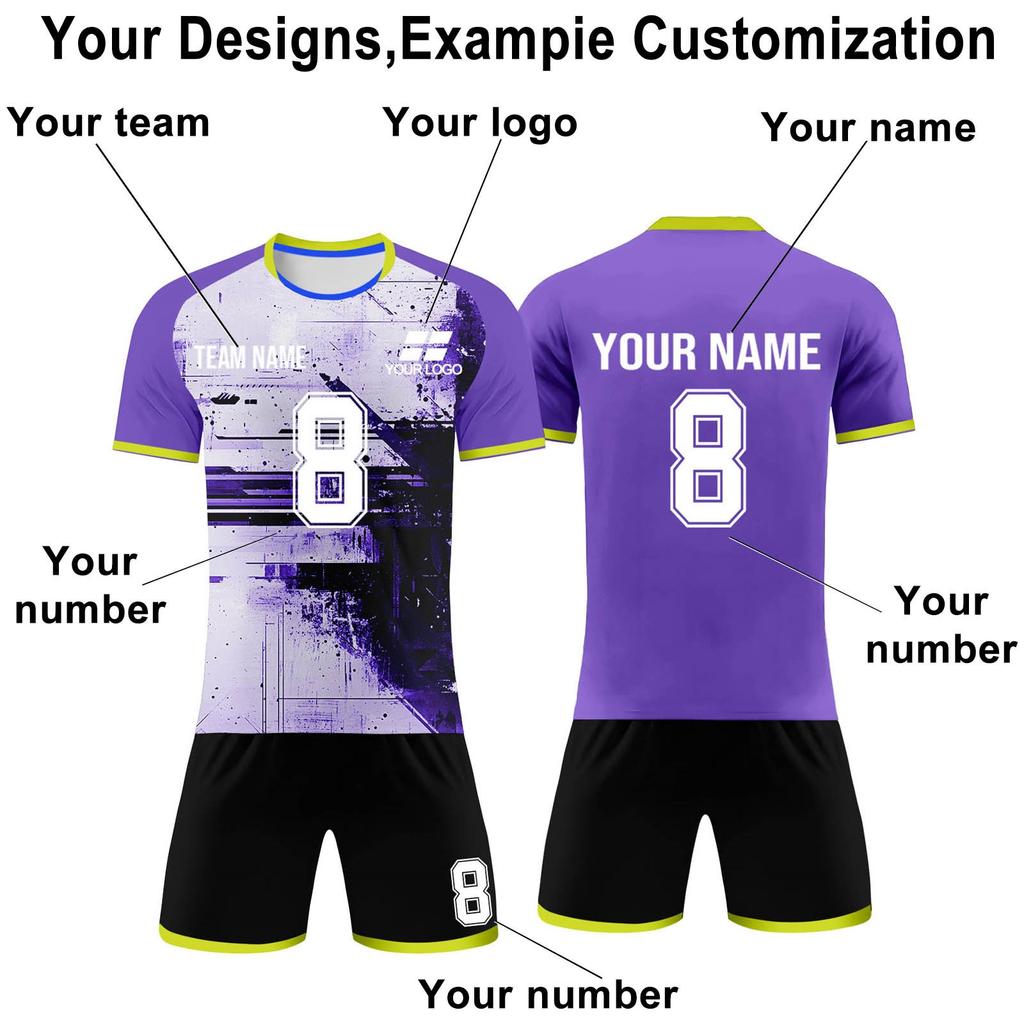 Custom Soccer Jersey Personalized Team Uniforms with and Number Quick Dry Athletic Kit for Men and Youth for Training and Match Use