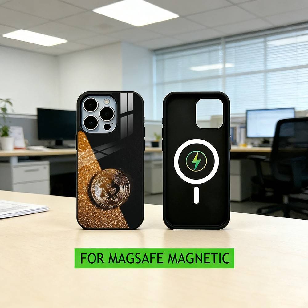 

B-Bitcoin Phone Case For iPhone17,16,15,14,13,12,11 Plus,Pro Magnetic For Magsafe Wireless Charging iPhone16