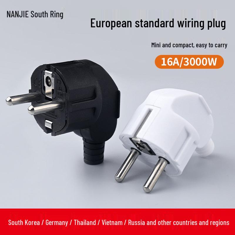 16A Self-Wiring 2-Pin Round Socket Plug - French, German, Thai, Russian Standard