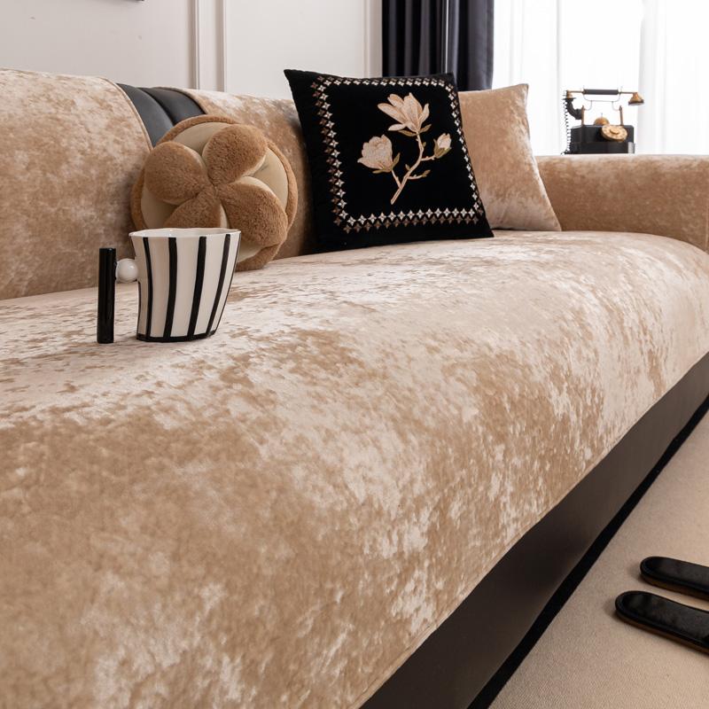 

Роскошный бархатный чехол для дивана Nordic, чехол для дивана, подушка Four Seasons, кожаное универсальное нескользящее полотенце для гостиной 70x180cm верблюд