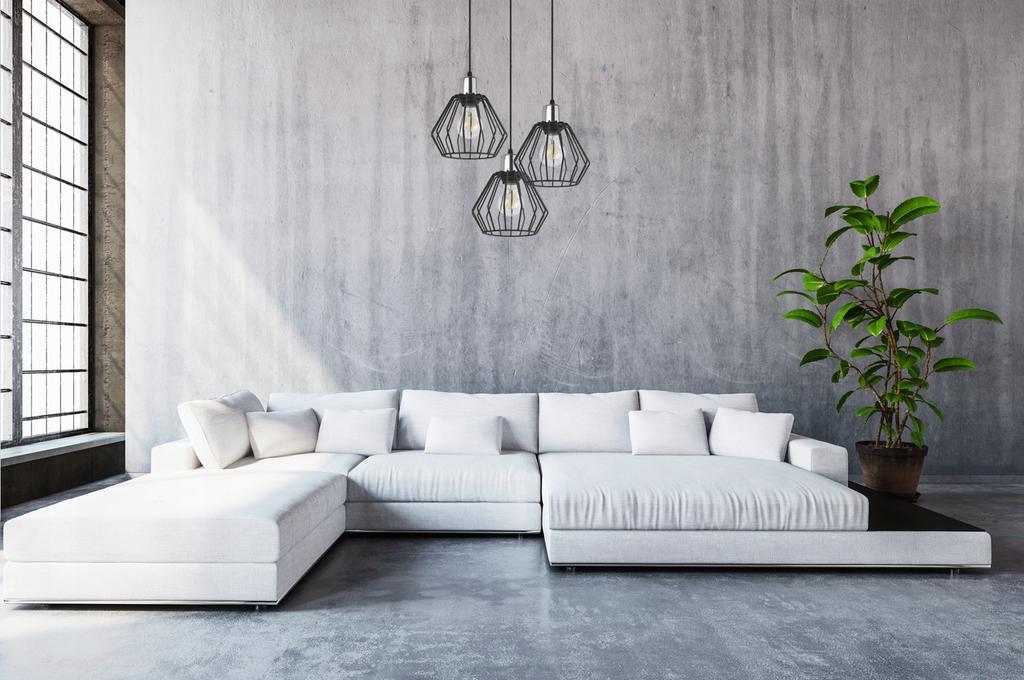 Hängelampe, Deckenleuchter, Drahtschirm, LED