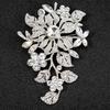 Vintage Luxus Anstecknadel Corsage Schmuckstück Metall Strass Brosche Exquisite Kristall Blume Brosche Anzug