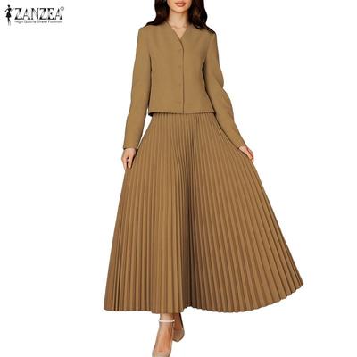 Blouse à manches longues pour femmes et jupes longues Ensembles décontractés deux pièces