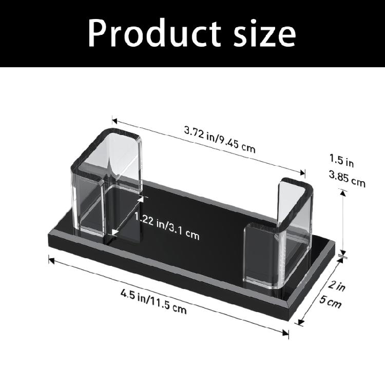 Clear Acrylic Business Card Stand Large Compartment Name Card Organiser Container For Efficient Business Card Management