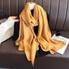 Plain Solid Basic Design 100% Silk Feeling Scarf for Women 180x90cm Shawl Wrap Luxury Female Hijab Headband Foulard Beach Stoles