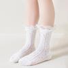 1 Pair Girls Mesh Lace Crew Socks for Socks Thin Breathable Kids Students Cute Bow Cotton