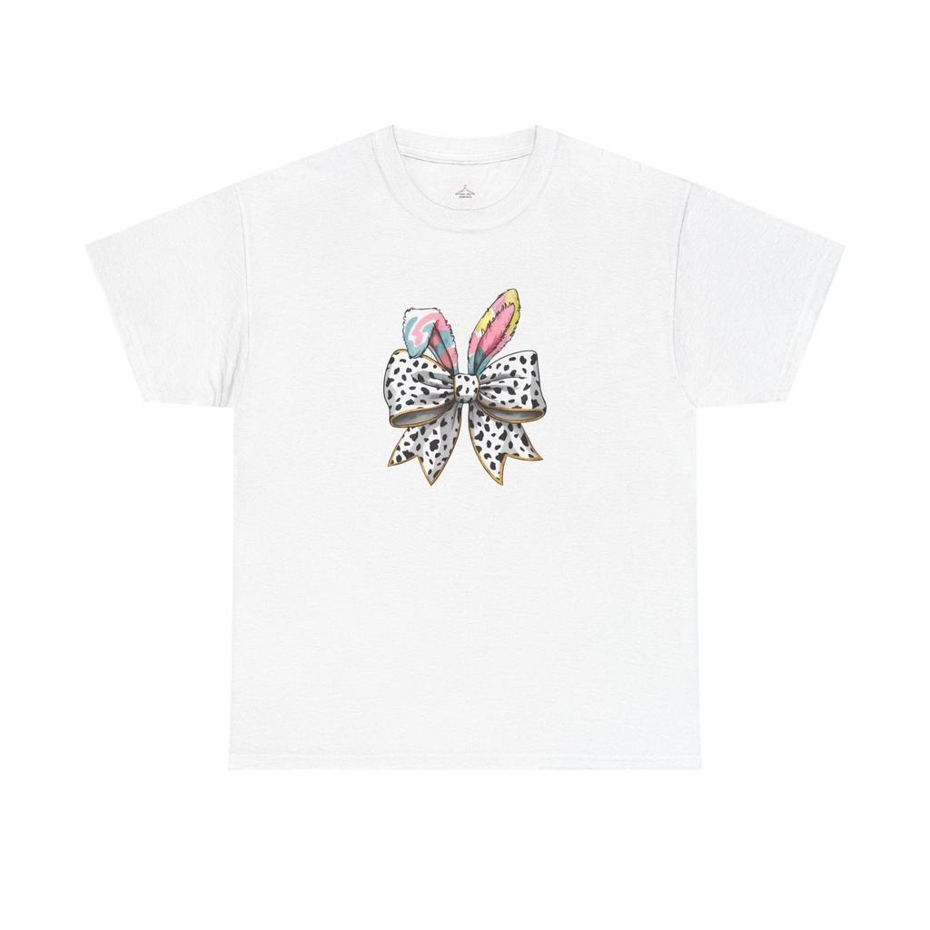 Cute Bow Design Unisex Heavy Cotton Tee, Casual T-Shirt, Gift for Her, Birthday