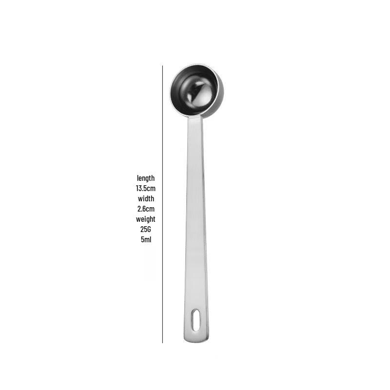 304 Stainless Steel Measuring Spoons 5ml-30ml, Long Handle for Coffee, Milk Powder, and Baking