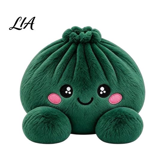 Plush Dumpling with Legs Stress Relief Toy Steamer, Stuffed Smiling Reducing Desk Accessories Squeeze Toy, Cartoon Plushie for Kids Adults Desktop