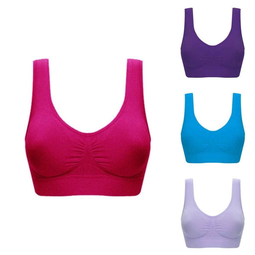 Women Pure Color Plus Size Ultra-thin Large Bra Sports Bra Full Cup Tops For Comfort