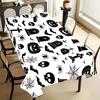 1Pc Halloween Style Tablecloth Black And White Skull Spider Web Bat Print Table Cover For Party Home Decoration Recta