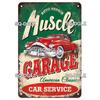 Retro Hot Rod Garage Metal Tin Sign Vintage Style Wall Door Decor for Man Cave Home Workshop
