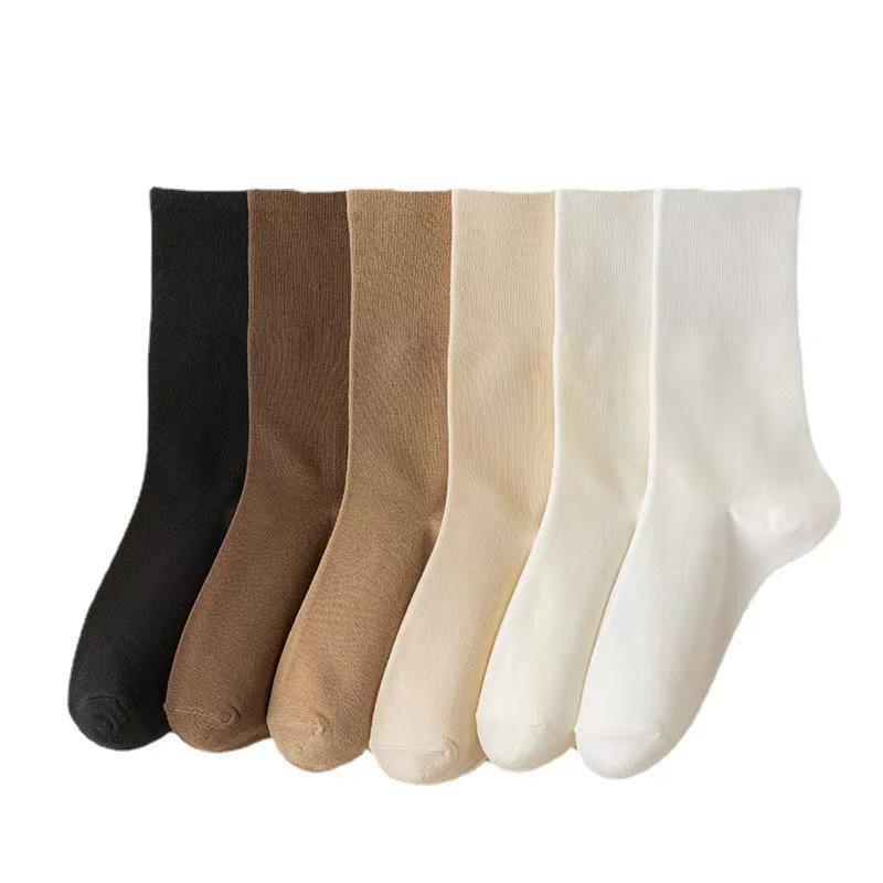 Chaussettes mi-mollet sans bord pour femmes, Anti-odeur et absorbantes, Lots de chaussettes post-partum, Chaussettes longues d'été unies