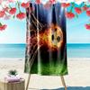 Soccer Art Print Beach Towel, Large Soft Quick Dry Towel for Beach Camping Swimming