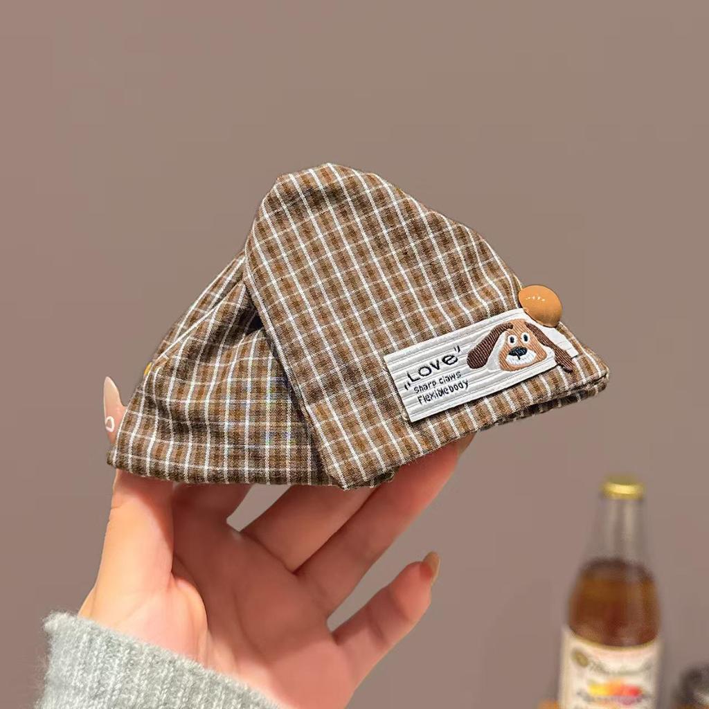 French Velvet Color-Block Triangle Hair Claw - High-End Autumn/Winter Updo Clip