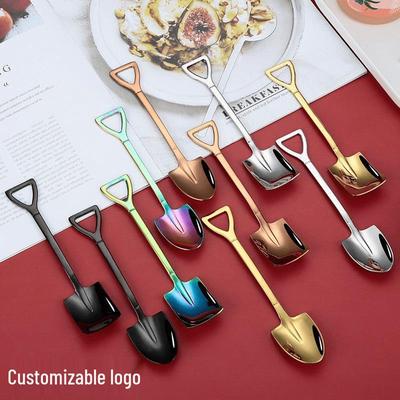 Retro Stainless Steel Shovel-Shaped Coffee & Dessert Spoon