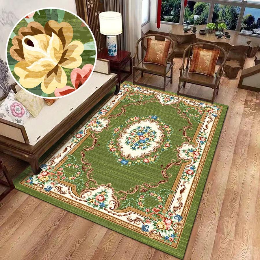 Retro Europe Persia Style Flowers Carpet Living Room Sofa Bedroom Study Bathroom Kitchen Entrance Door Mat Non-slip Decor Rug