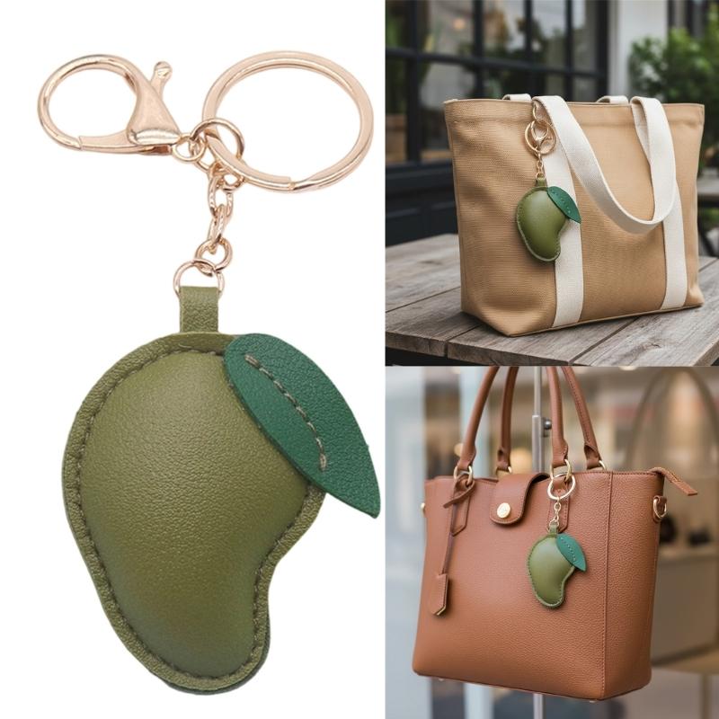 Leather Keychain Accessory Artistic Fruit Shape Portable Bag Embellishment Suitable for Backpacks or Key Decorating