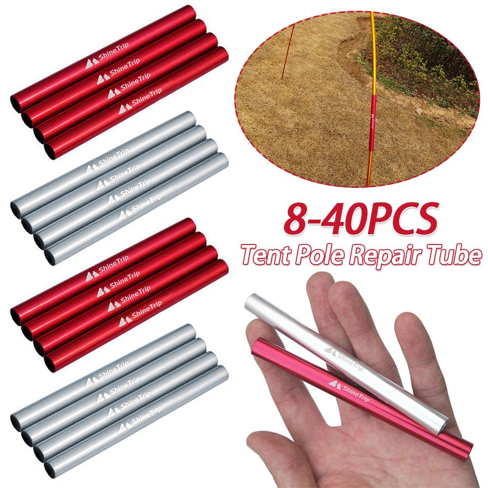 8-40PCS Tent Tube Aluminum Alloy Tent Emergency Tube Lengthen 13cm Lightweight Repair for Hiking Awning Kit Tent Accessories