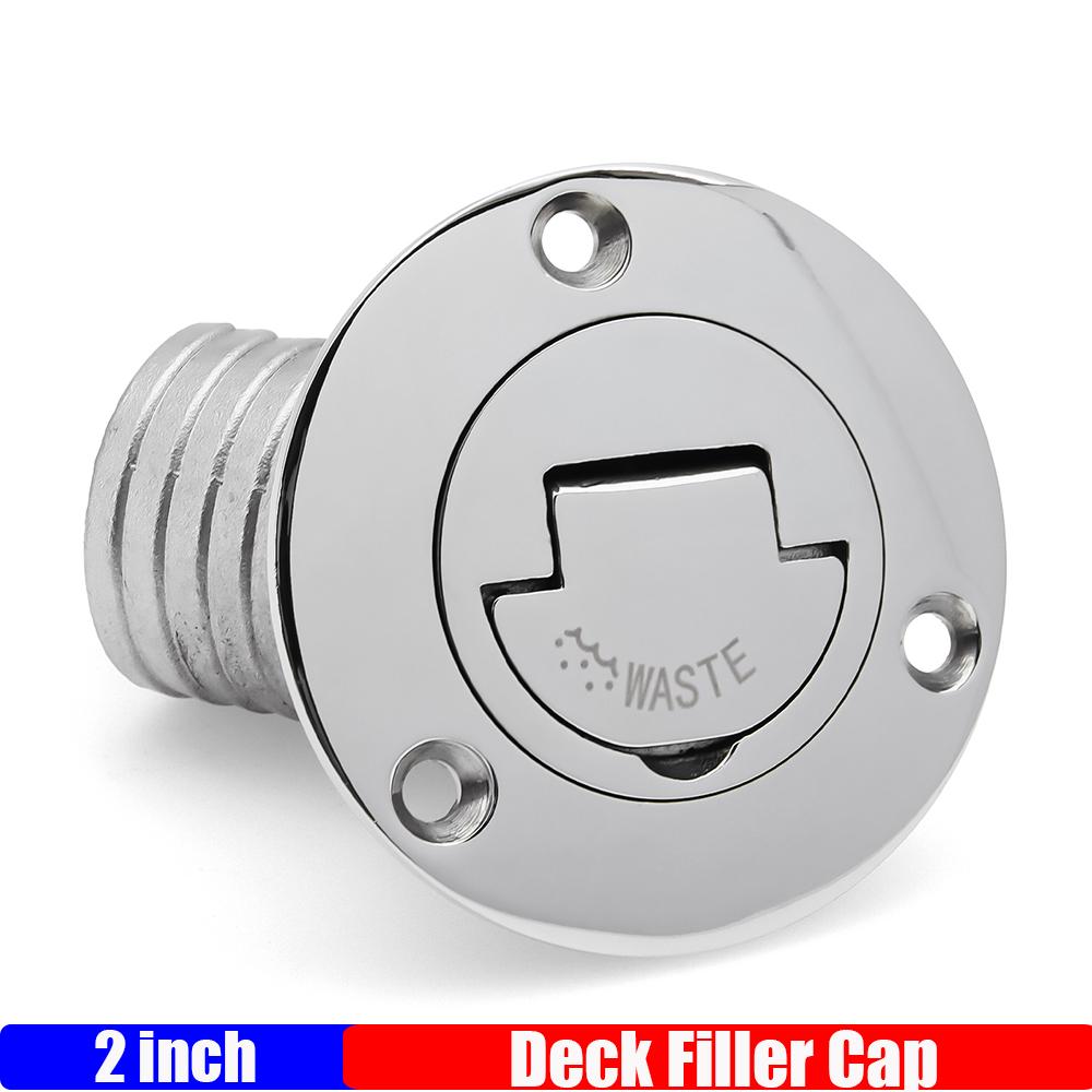 ZMFJH 45/90Degree Deck Filler Caps for Marine Boat 38mm 50mm 316 Stainless Steel Deck Filler Key Cap GAS DIESEL FUEL WASTE WATER