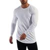 Plain Gym Fitness Running Sport T-shirts Mens Casual Long Sleeve Cotton Hip Hop Shirts Cotton Breathable Workout Muscle Clothing